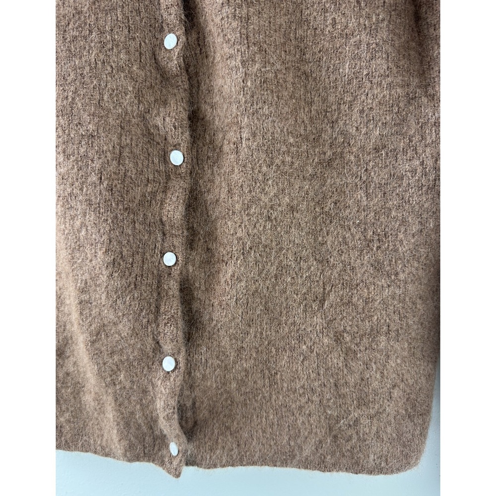 Sezane Gaspard Super Kid Mohair Baby Alpaca Cardigan Sweater Brown M Luxury - Picture 6 of 14